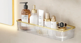 CrystalNest Corner Shelf – Clear Acrylic Bathroom Organiser | No-Drill Wall Storage Rack
