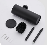 NoirEdge Wall-Mounted Toilet Brush Set – Matte Black Stainless Steel Cleaner Holder | Modern Hygienic Bathroom Accessory