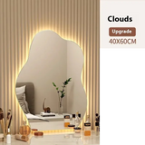 ElaraGlow Organic LED Vanity Mirror – Scandinavian Irregular Wall Mirror with Ambient Lighting for Bathroom & Living Spaces