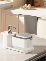 Velora Sync Sink Organiser – 5-in-1 Soap Dispenser & Kitchen Cleaning Station with Sponge Holder