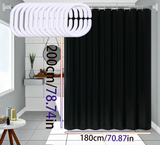 ObsidianShield Luxe PEVA Shower Curtain – Waterproof Black Bathroom Liner | Mould-Resistant Minimalist Design