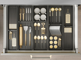 GlideStore Expandable Kitchen Drawer Organiser – Pull-Out Dish & Cutlery Storage Rack for Cabinets & Countertops