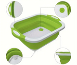 FlexiWash Foldable Multi-Purpose Basin – Portable Sink & Storage Tub | Cutting Board Function | Space-Saving Travel Design