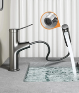 AquaClean Pull-Out Basin Mixer – Bathroom Faucet with Oral Rinse Function | Modern Hot & Cold Sink Tap