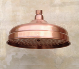 CopperVale Heritage Rain Shower Head – Solid Brass Antique Copper Rainfall Shower with Wall Arm