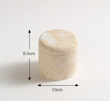 Ravellia Travertine Bathroom Accessories Set – Natural Stone Luxury Vanity Collection | Spa-Inspired Bathroom Décor