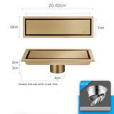 AuricLine Concealed Shower Drain – Brushed Gold Tile-In Floor Waste | 304 Stainless Steel Anti-Odour Drain Cover
