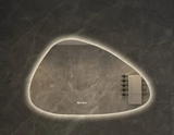 ArctiGlow Sculpt LED Vanity Mirror – Irregular Scandinavian Bathroom Mirror with Ambient Lighting & Aluminium Frame