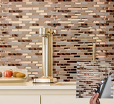 Auréline Gold Mosaic Wall Tiles – Peel & Stick 3D Splashback Panels | Waterproof Luxury Décor