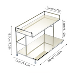 Loftmere 2-Tier Storage Stand – Modern Metal Organiser Rack | Minimalist Countertop Storage Shelf