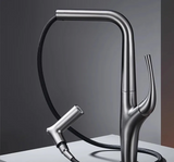 ÉlanSpray Pull-Down Kitchen Mixer Tap – Brushed Gold & Matte Black Luxury Faucet | 360° Swivel Design
