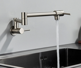AurumFlex Wall Kitchen Tap – Brushed Gold Swivel Faucet | Premium Space-Saving Cold Water Mixer