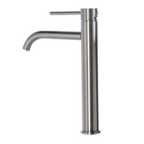 Roséline Tower Basin Mixer Tap – Brushed Rose Gold Bathroom Faucet | Tall Single Lever Vessel Sink Tap