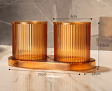 VivaLume Bathroom Tumbler Cup – Modern Anti-Tip Toothbrush Holder | Colourful Bathroom Accessory