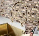 Auréline Gold Mosaic Wall Tiles – Peel & Stick 3D Splashback Panels | Waterproof Luxury Décor