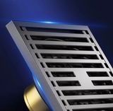 PureFlow Square Shower Drain – Brushed 304 Stainless Steel Floor Waste | Anti-Odour Bathroom Drain Cover