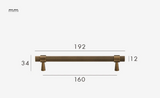 Belmont Knurled Brass T-Bar Handle – Art Deco Industrial Cabinet Pull | Vintage Luxury Furniture Hardware