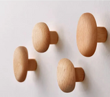 Scandinavian Pebble Wood Hooks – Minimalist No-Drill Coat & Door Hangers | Modern Home Organisation