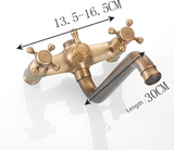 HeritageRain Retro Shower System – Antique Brass Wall-Mounted Mixer Set | Classic Handheld Shower & Extended Spout
