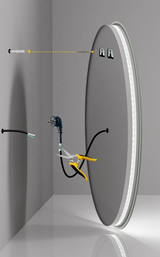 HaloÉclat Smart LED Mirror – 610 mm Round Anti-Fog Bathroom Mirror | Touch-Control Ambient Lighting