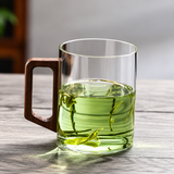 BrewLeaf 500ml Glass Tea Infuser Mug – Heat-Resistant Borosilicate Tea Cup | Wooden Handle & Lid | Reusable Tea Brewer