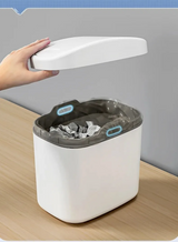 DeskEase Mini Waste Bin – Compact Swing Lid Desk Bin | Modern Desktop Organiser