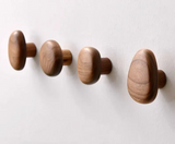 Scandinavian Pebble Wood Hooks – Minimalist No-Drill Coat & Door Hangers | Modern Home Organisation