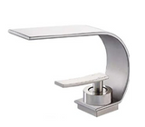 CascadeLine Waterfall Basin Mixer – Luxury Brass Bathroom Faucet | Modern Single Lever Sink Tap