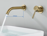 Aureva LuxaWall Elite – Brushed Gold Concealed Wall-Mount Bathroom Faucet