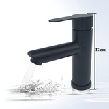 NoirEdge Basin Mixer Tap – Matte Black Bathroom Faucet | Contemporary Single Lever Hot & Cold Sink Mixer