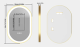 Aurelia Glow Oval LED Mirror – Gold Framed Anti-Fog Bathroom Mirror | Dimmable Luxury Vanity Lighting