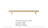Aurevon Extended Brass T-Bar Handle – Luxury Long Cabinet Pull | Modern Furniture & Appliance Hardware