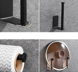 MetroRoll Adhesive Tissue Holder – Stainless Steel Toilet Paper Rack | Extended No-Drill Bathroom Organiser