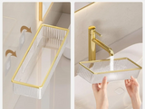CrystalNest Corner Shelf – Clear Acrylic Bathroom Organiser | No-Drill Wall Storage Rack