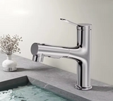 AquaClean Pull-Out Basin Mixer – Bathroom Faucet with Oral Rinse Function | Modern Hot & Cold Sink Tap