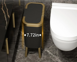 Auréva Slim Waste Bin – Modern Gold-Detail Bathroom & Bedroom Bin | Odour-Sealing Lid