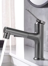 AquaClean Pull-Out Basin Mixer – Bathroom Faucet with Oral Rinse Function | Modern Hot & Cold Sink Tap