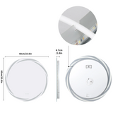 HaloVista LumiCircle LED Bathroom Mirror – Round Anti-Fog Vanity Mirror with Dimmable 3-Tone Lighting