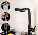 CascadeFlow Pull-Down Kitchen Mixer – 360° Swivel Stainless Steel Faucet | Waterfall Spray Sink Tap