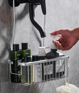 AeroVault Adhesive Shower Shelf – Rustproof Aluminium Bathroom Caddy | Drill-Free Wall Storage Basket
