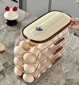 FreshRoll Automatic Egg Organizer – Multi-Tier Rolling Egg Holder | Stackable Refrigerator Egg Storage | Space-Saving Egg Dispenser for Kitchen