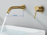 Aureva LuxaWall Elite – Brushed Gold Concealed Wall-Mount Bathroom Faucet