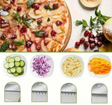 PrepEase Multi-Cut Vegetable Chopper – Adjustable Stainless Steel Food Dicer & Manual Kitchen Slicer