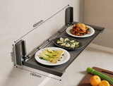 Velmora FlexiRack Foldable Kitchen Spice Rack – Wall-Mounted Self-Adhesive Storage Organiser with Hooks | Space-Saving Metal Utensil & Seasoning Holder