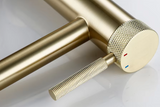 GoldKnurl One Luxe 360 – Brushed Gold Swivel Bathroom Faucet