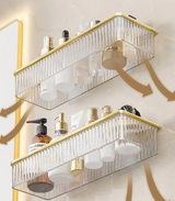 CrystalNest Corner Shelf – Clear Acrylic Bathroom Organiser | No-Drill Wall Storage Rack