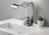 Aurelio Cascade Basin Mixer – Gold Waterfall Bathroom Faucet | Luxury Single Lever Sink Tap