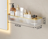 CrystalNest Corner Shelf – Clear Acrylic Bathroom Organiser | No-Drill Wall Storage Rack