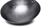EmberCraft Carbon Iron Wok – Hand-Forged Stir-Fry Pan with Wooden Handle | Traditional Asian Cookware