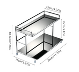 Loftmere 2-Tier Storage Stand – Modern Metal Organiser Rack | Minimalist Countertop Storage Shelf